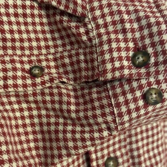 Mens Eddie Bauer AKA Red & White Checkered Cotton Shirt XL Long Sleeve Button-Up - Picture 5 of 8